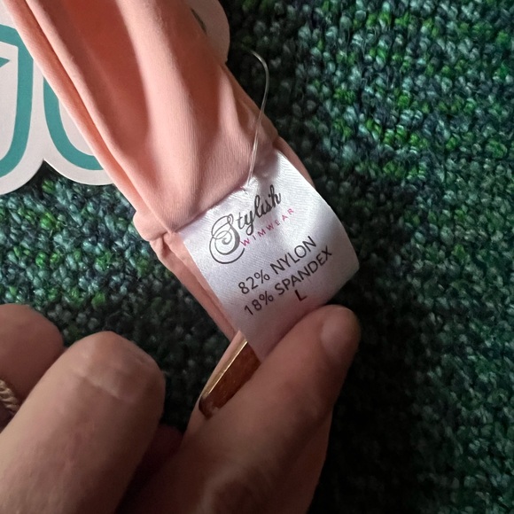 Shop Hopes Pink Ruffle High Waist Bikini Large Bottom/Medium Top - Picture 8 of 11